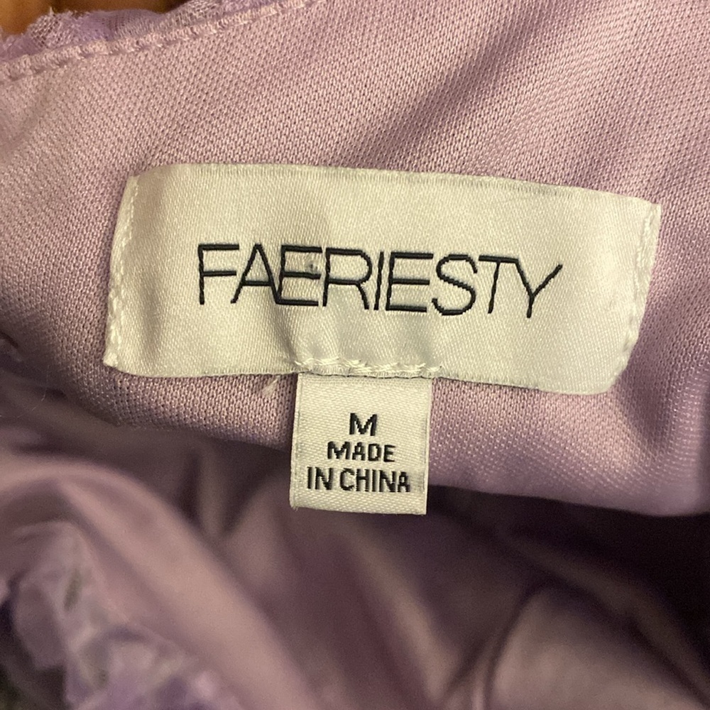 Faeriesty Purple One Shoulder 3D Floral Strappy Back Mini Dress Size Medium - Picture 5 of 7